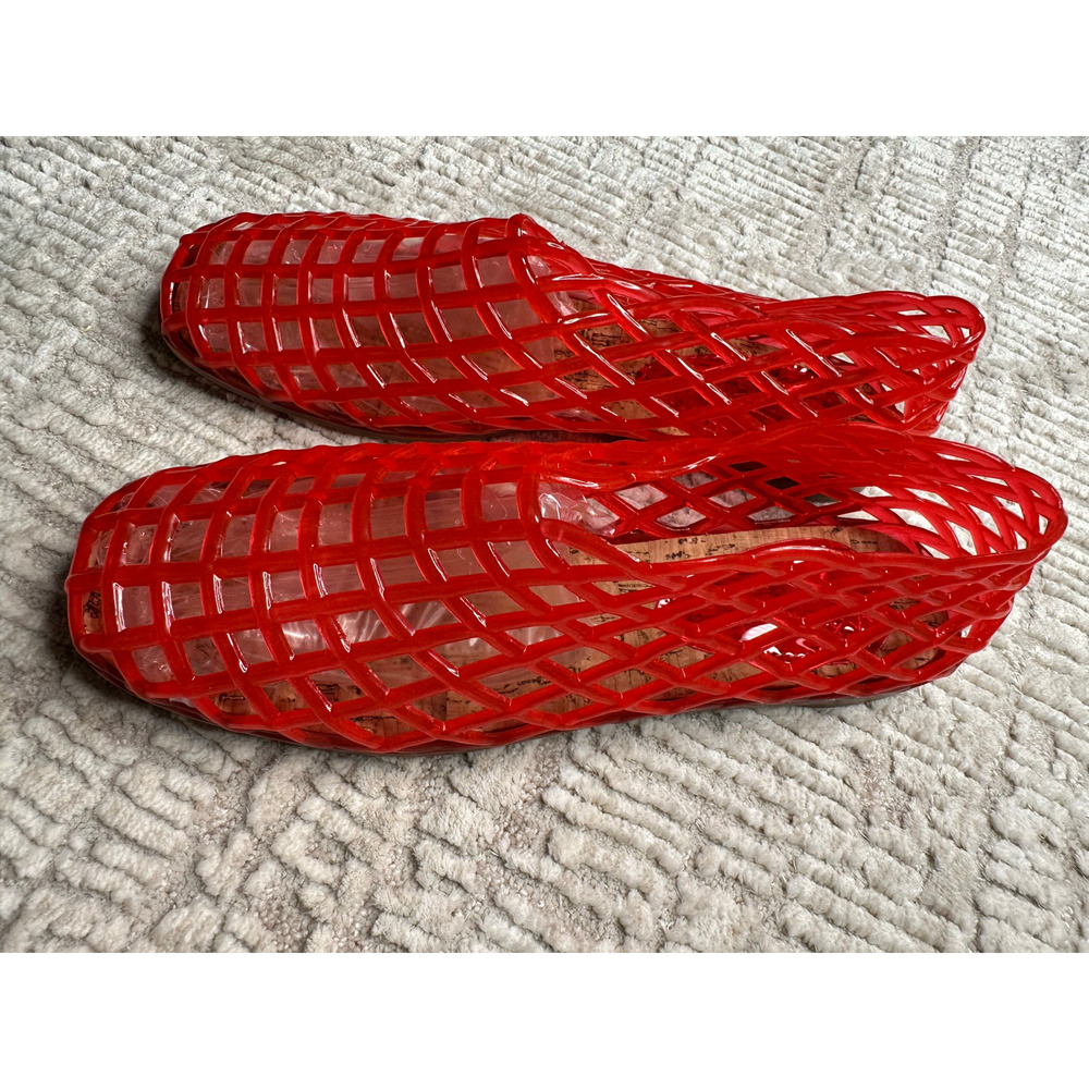 Jelly Mesh Ballet Flats Women Clear Hollow Jellies Flat Sandals Slip On Beach - Picture 7 of 9